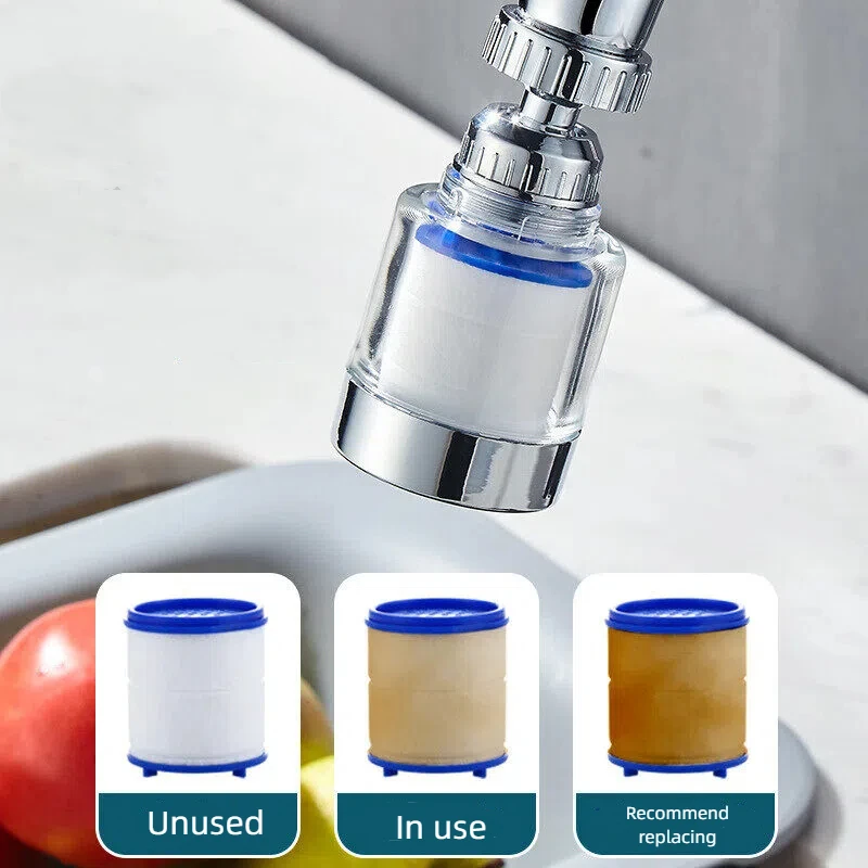 

360 Degree Tap Water Filter Shower Water Purifier Kitchen And Bathroom PP Cotton Filter Chlorine Removal Heavy Metal Removal
