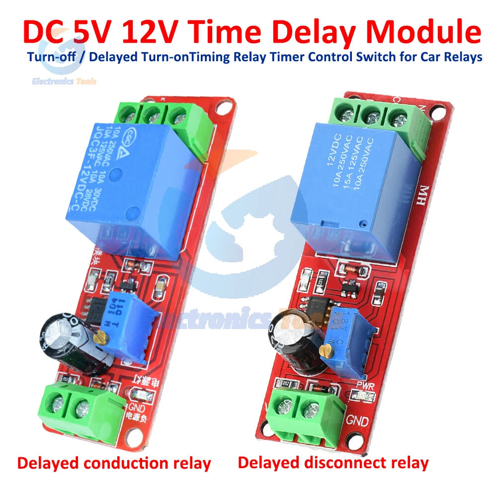 DC 5V 12V Time Delay Module NE555 Relay Delayed Turn-off / Delayed Turn-onTiming Relay Timer Control Switch for Car Relays