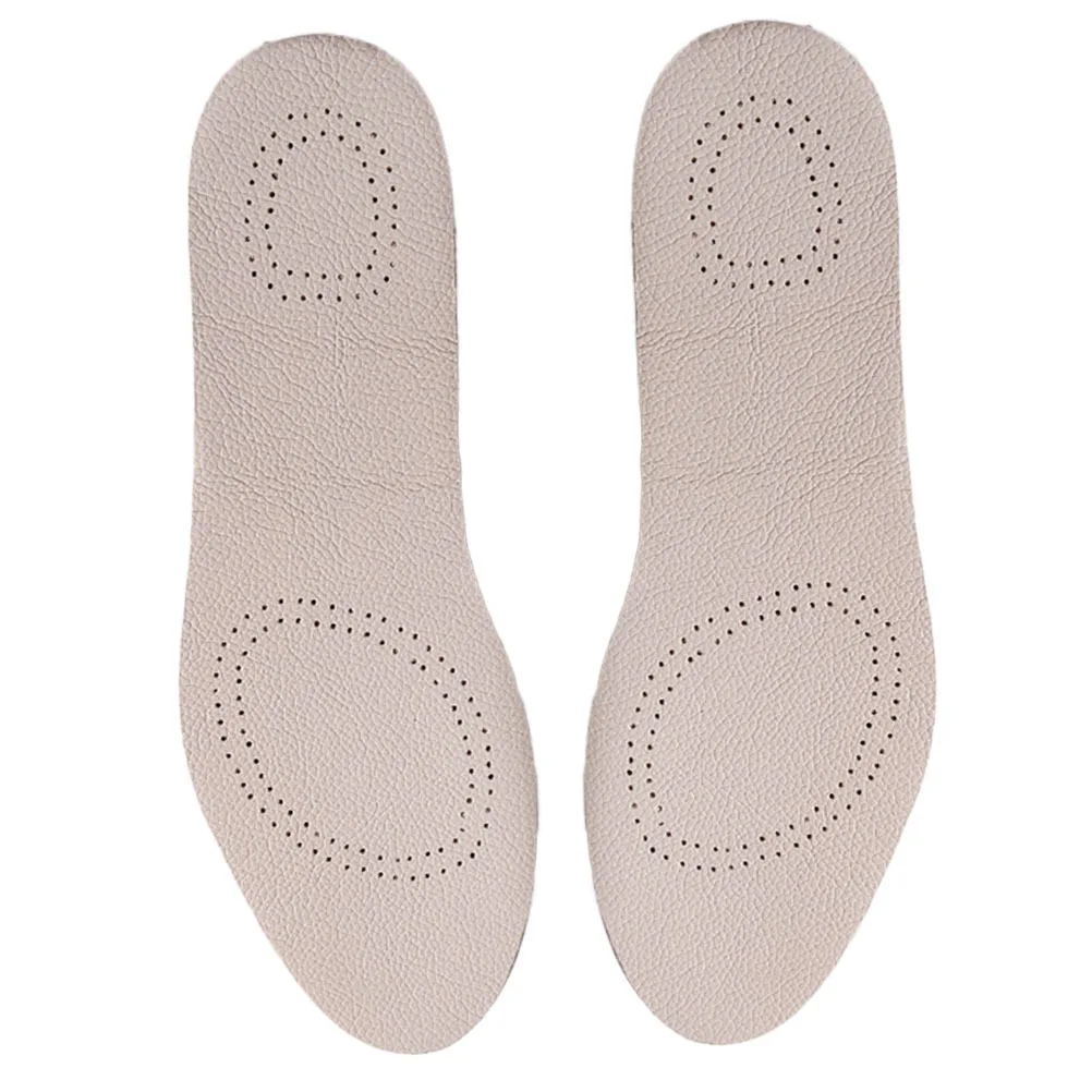 

1 Pair Cowhide Full Breathable Shoe Pads Size 37/38 White Double-Sided Air Holes Shock Absorption Comfortable Fit For