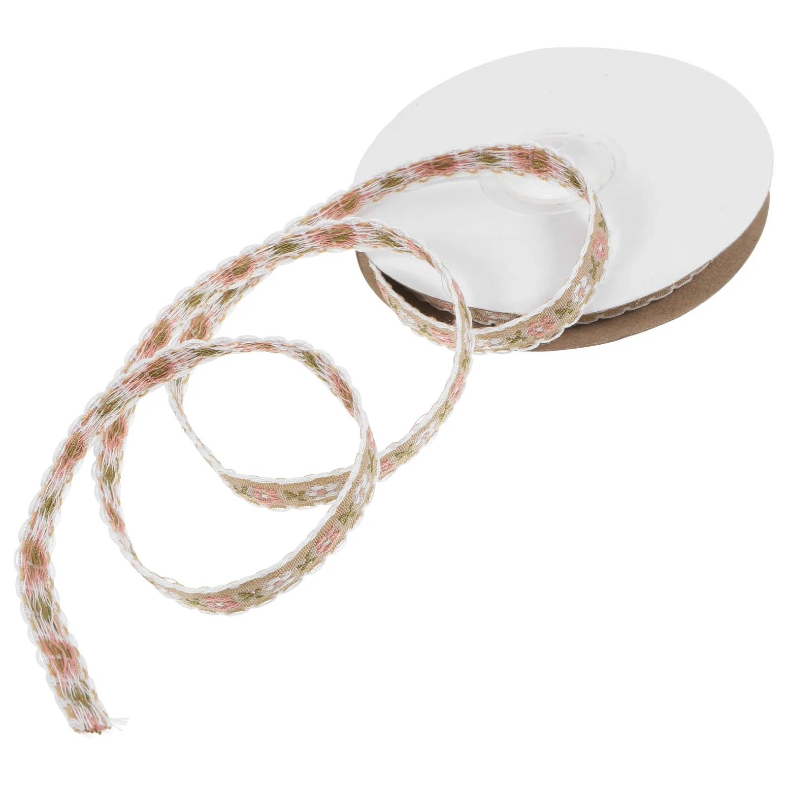

10mm White Embroidered Flower Ribbon 9M DIY Decorative Craft Polyester Material Elegant Style Gift Packaging Box Bags