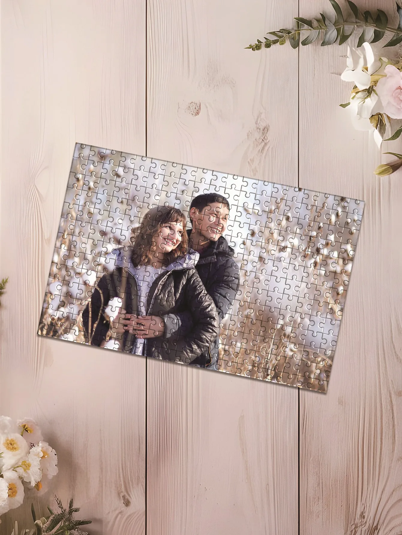 Rompecabezas de fotos personalizado, rompecabezas de madera para parejas, decoración de imagen personalizada, Gif coleccionable, 35/300/500/1000 Uds.