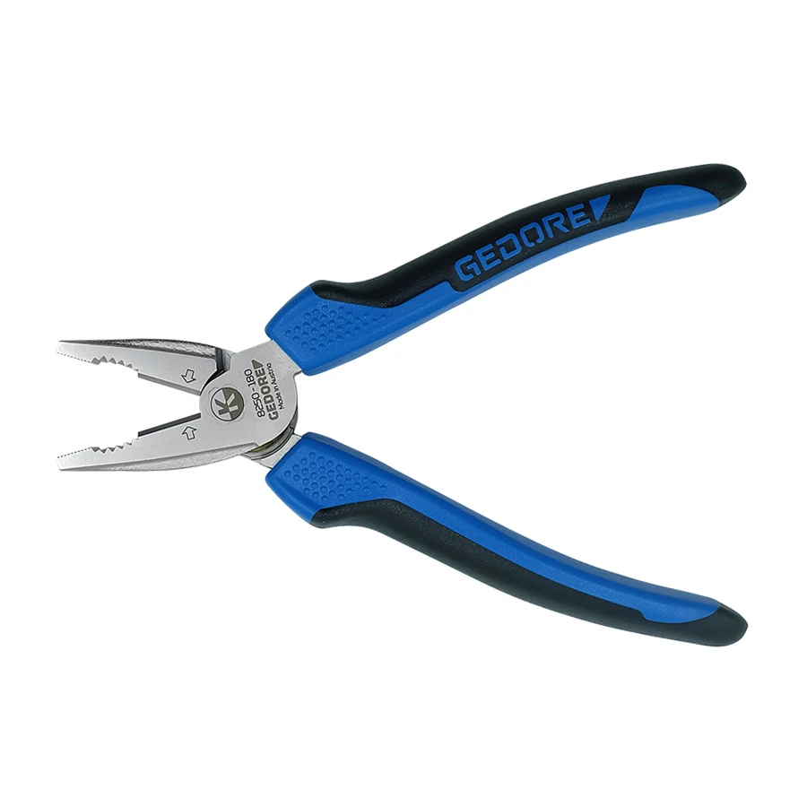 GEDORE Combination Pliers 200 mm for All Wires, also Hard Wire/Piano Wire, 1.6 mm Chrome-Plated Strong Plier 8250-200 JC