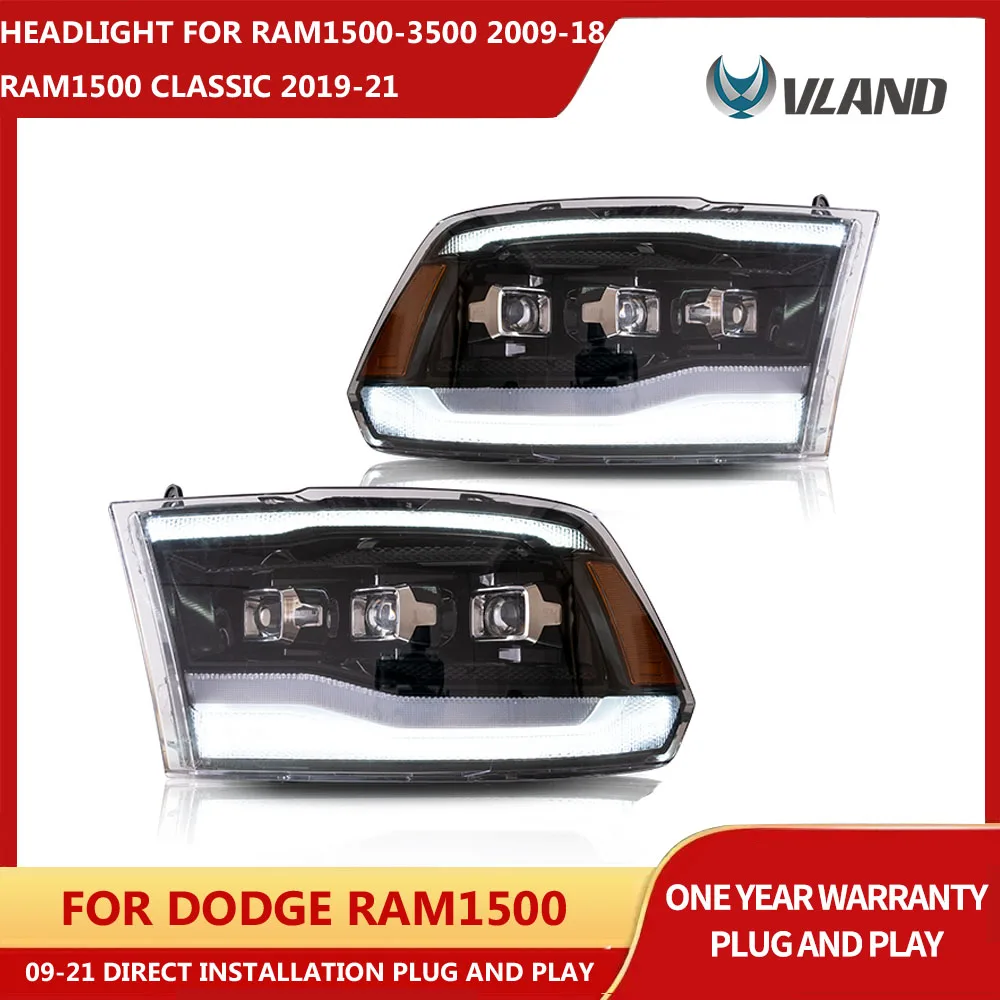 Head Lamp For Dodge Ram1500 2009-2018 Head Lights Led Fog Lights DRL Daytime Running Lights Tuning Car Accessories Ram2500