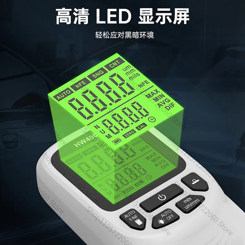 For HW-400S High-precision Digital Coating Thickness Gauge Measures The Distance of Metal Coating From 0-2000 Μ M