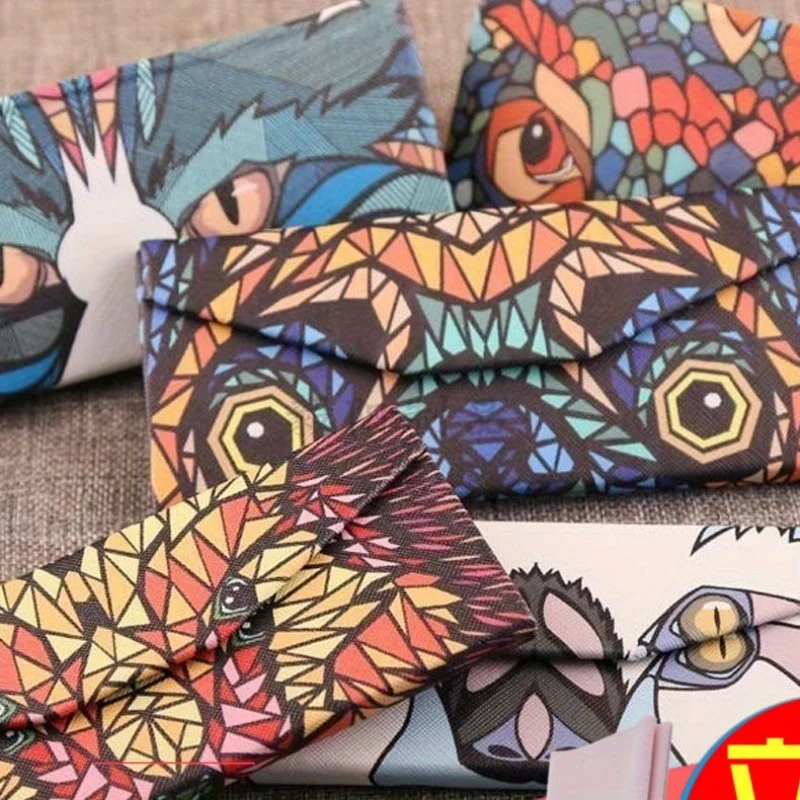 Dreieckiges faltbares Brillenetui, Cartoon-Tier, Brillen, Sonnenbrillen, Aufbewahrungsbox – Detail 3