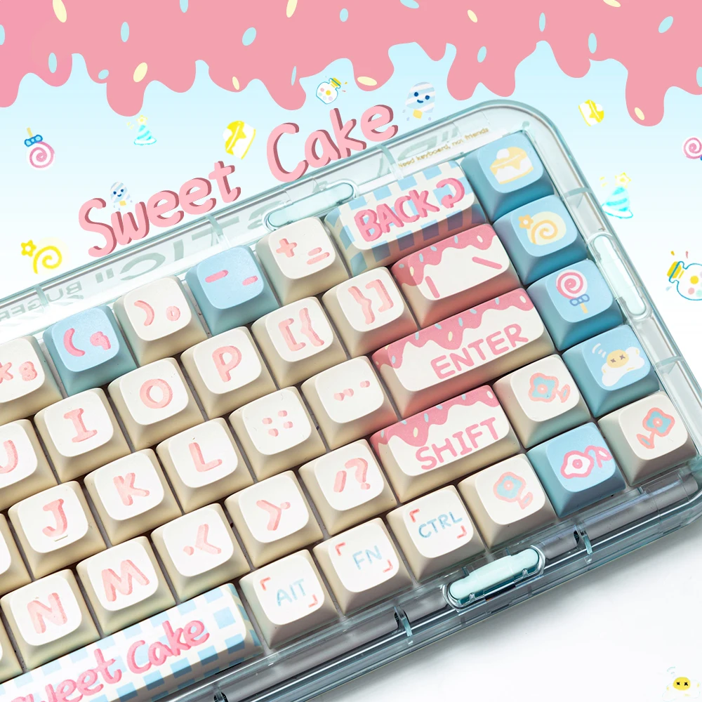 Sweet Cake Keycaps 127Keys XDA Profile PBT Compatible Gateron Cherry MX Switches 60/70/80/108 Mechanical Gaming Keyboard Keycap