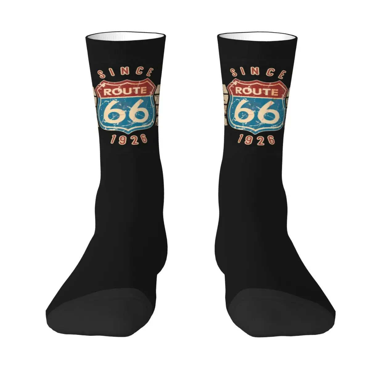 Since 1926 Metal U S Route 66 Kawaii Socks Travel Cartoon Pattern Socks