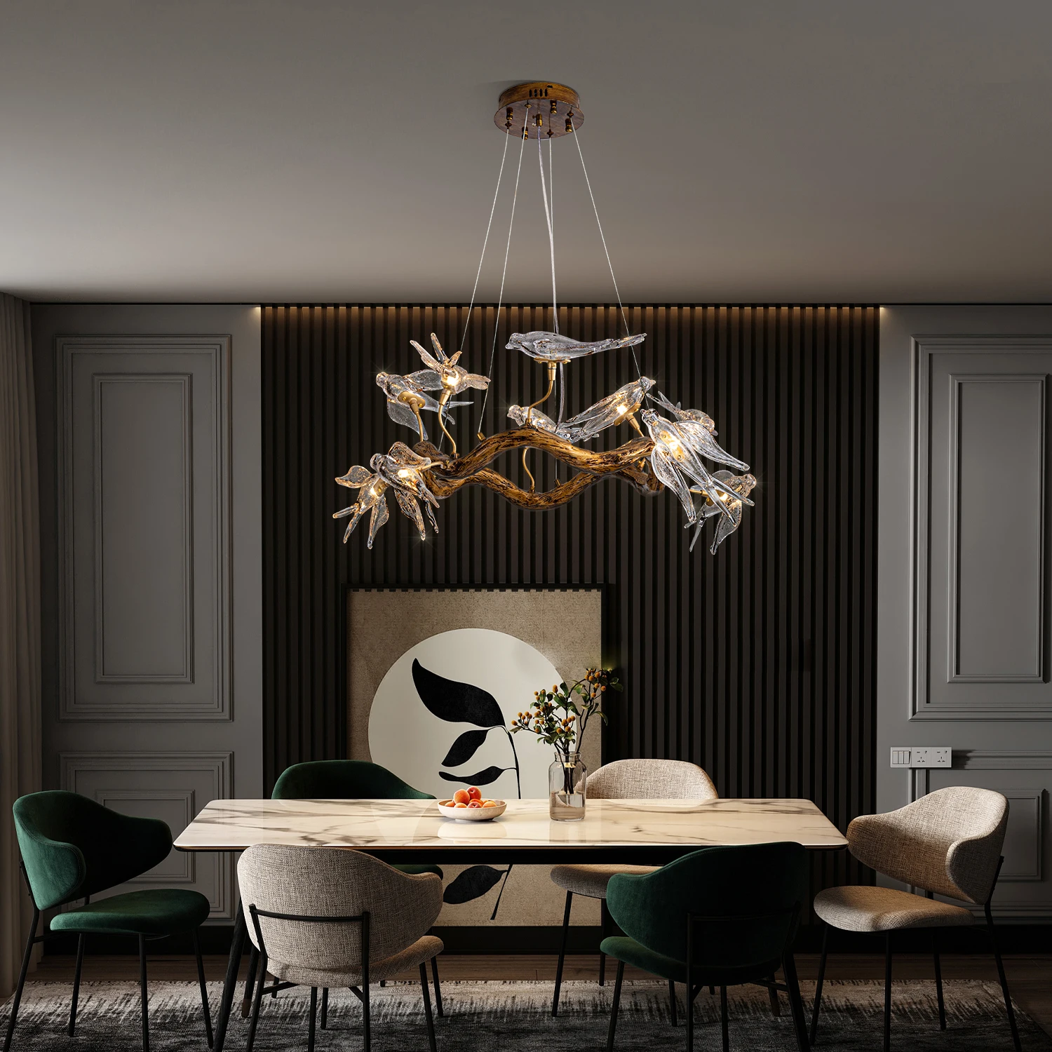Lustre de vidro pássaro vintag - Resin Art Dining Table avaliação e preço