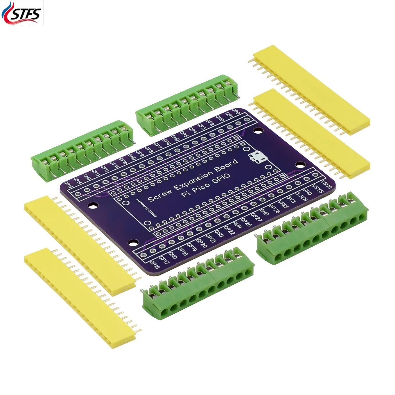 Raspberry Pi Pico Expansion Board GPIO Breakout Extension Adapter Onboard Male and Female Pins for Pico