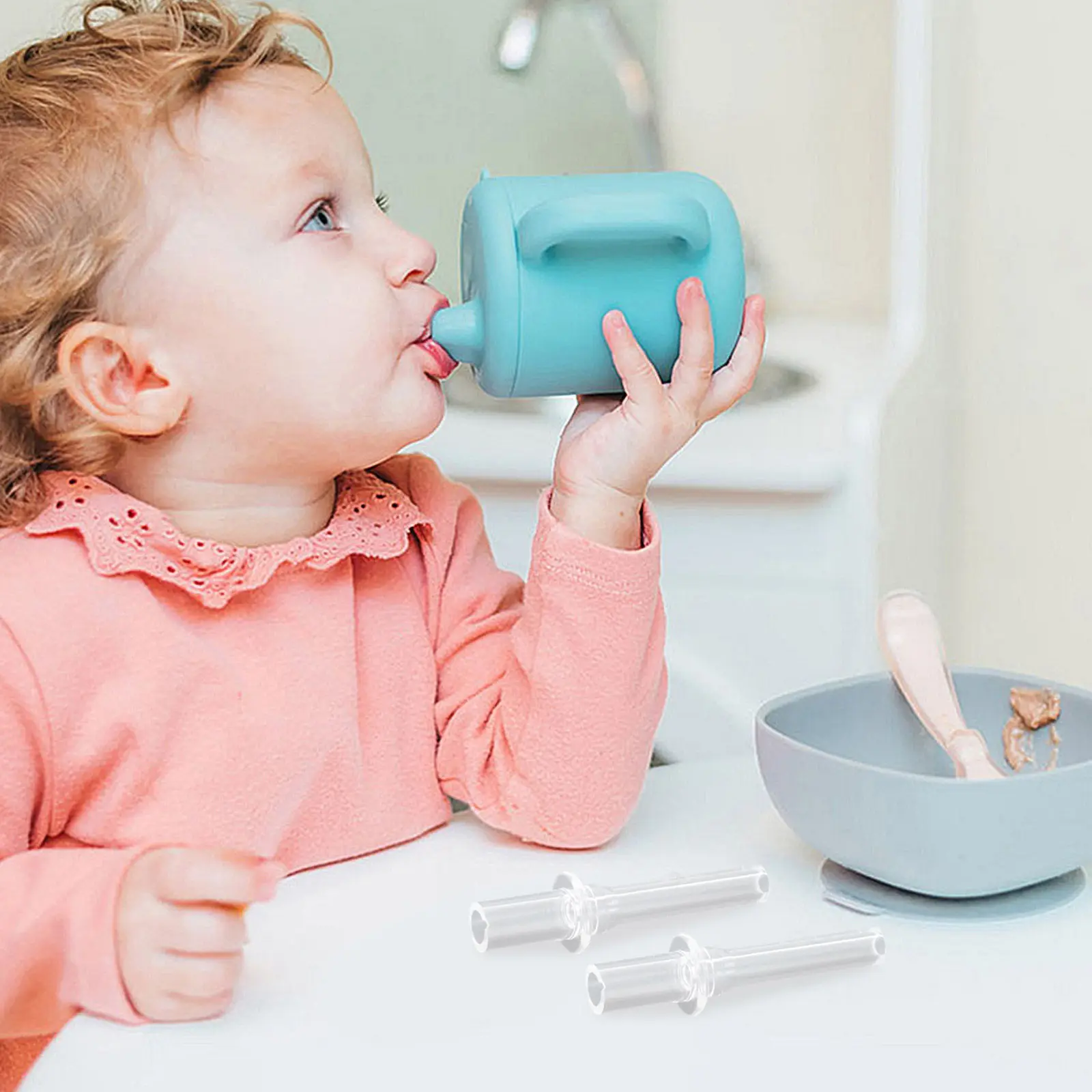 

12Pcs Kids Straw Tips Silicone Replacement Baby Bottle Sippy Cup Straw Parts Leakproof Reusable Drinking Water Bottle