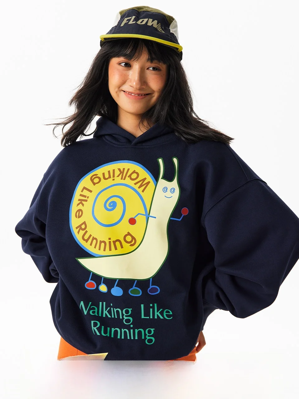 

CryingCenter Slow Snail Runner Hooded Fleece Lined Sweatshirt Unisex Casual Wear Polyester Cotton Blend Comfortable Fit