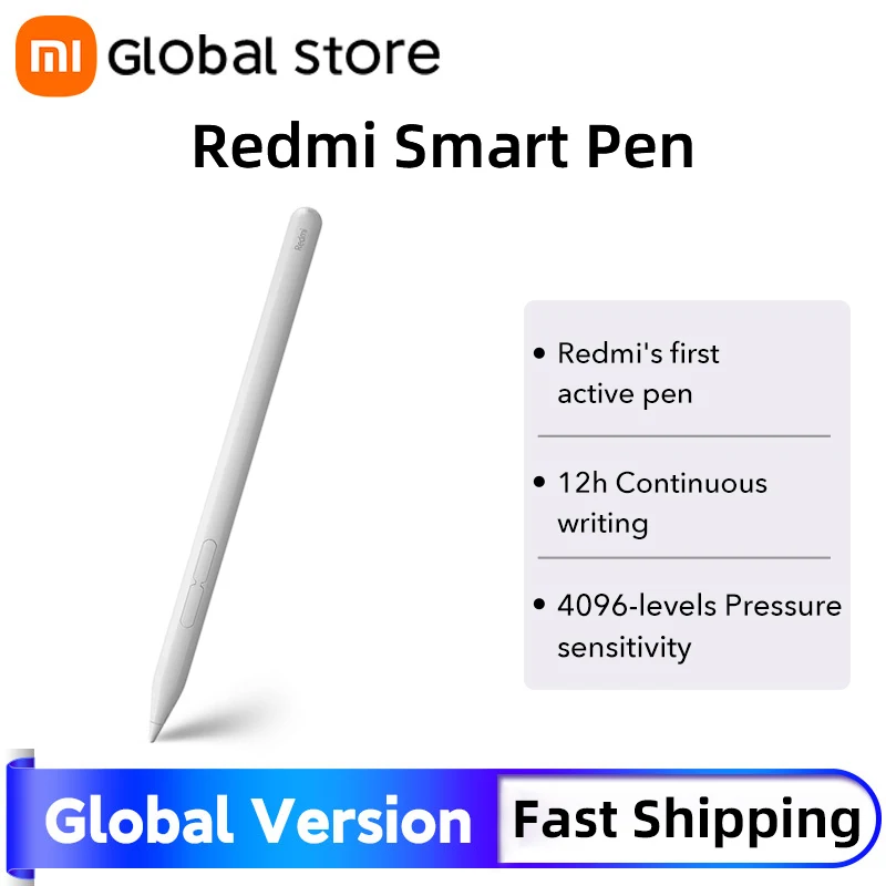 Global Version Redmi Smart Pen For Redmi Pad Pro Tablet 4096 level Sense Drawing Writing Smart Pencil 80mAhBluetooth® 5.1