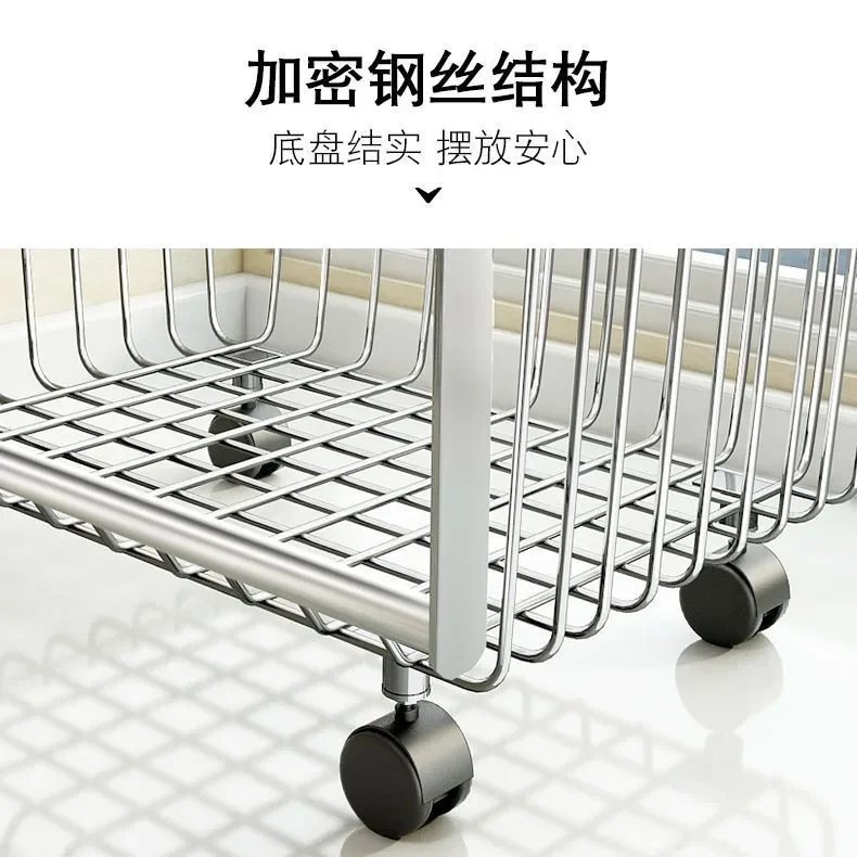 Household fruit and vegetable storage rack Floor-to-ceiling multi-layer  basket Stainless steel kitchen rack