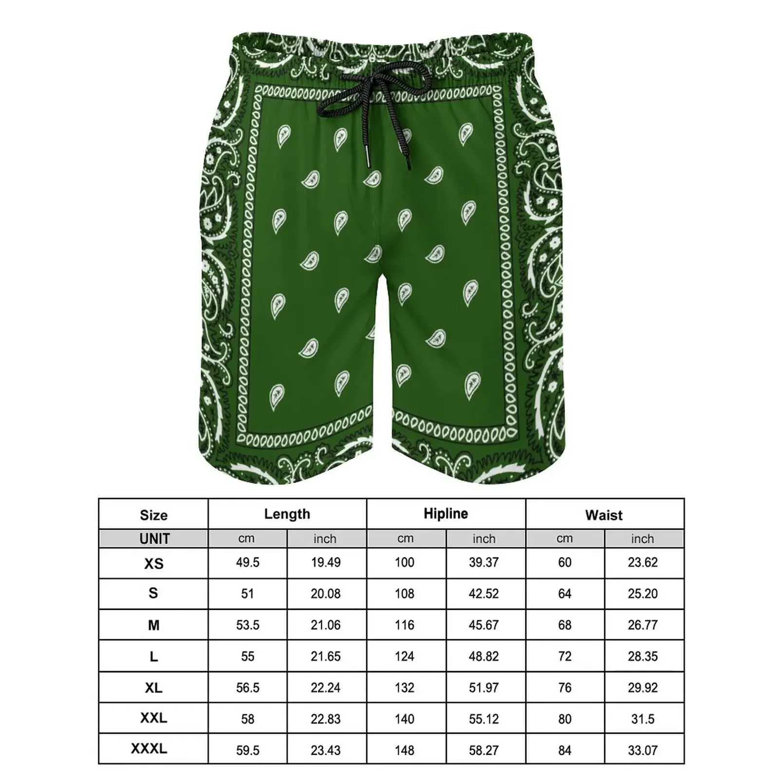 Bandanas Summer Sports Shorts Hawaiian Holiday Beach Shorts Surfing Shorts Custom Casual Shorts Beachwear Custom