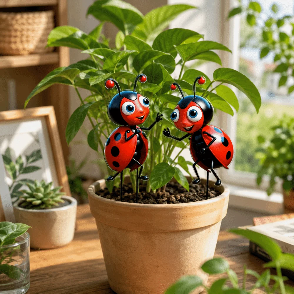 Cute Acrylic Insect Decoration 2D Flat Ornaments Garden Decor Outdoor Funny Decorative Pile Flower Pot