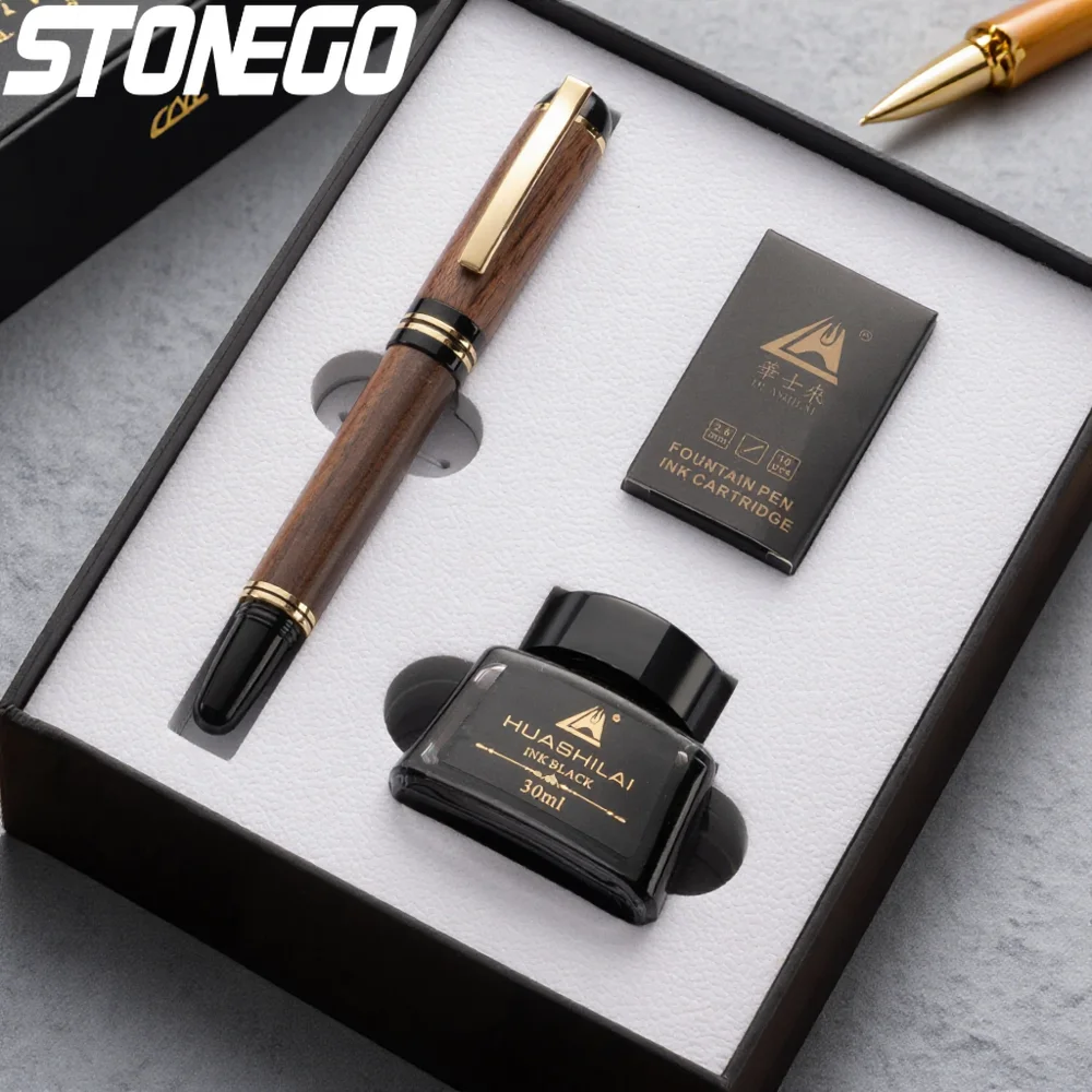 

Luxury Wooden Pen Set Exquisite Fountain Pen with Gift Box Perfect Graduation Birthday Business Gift