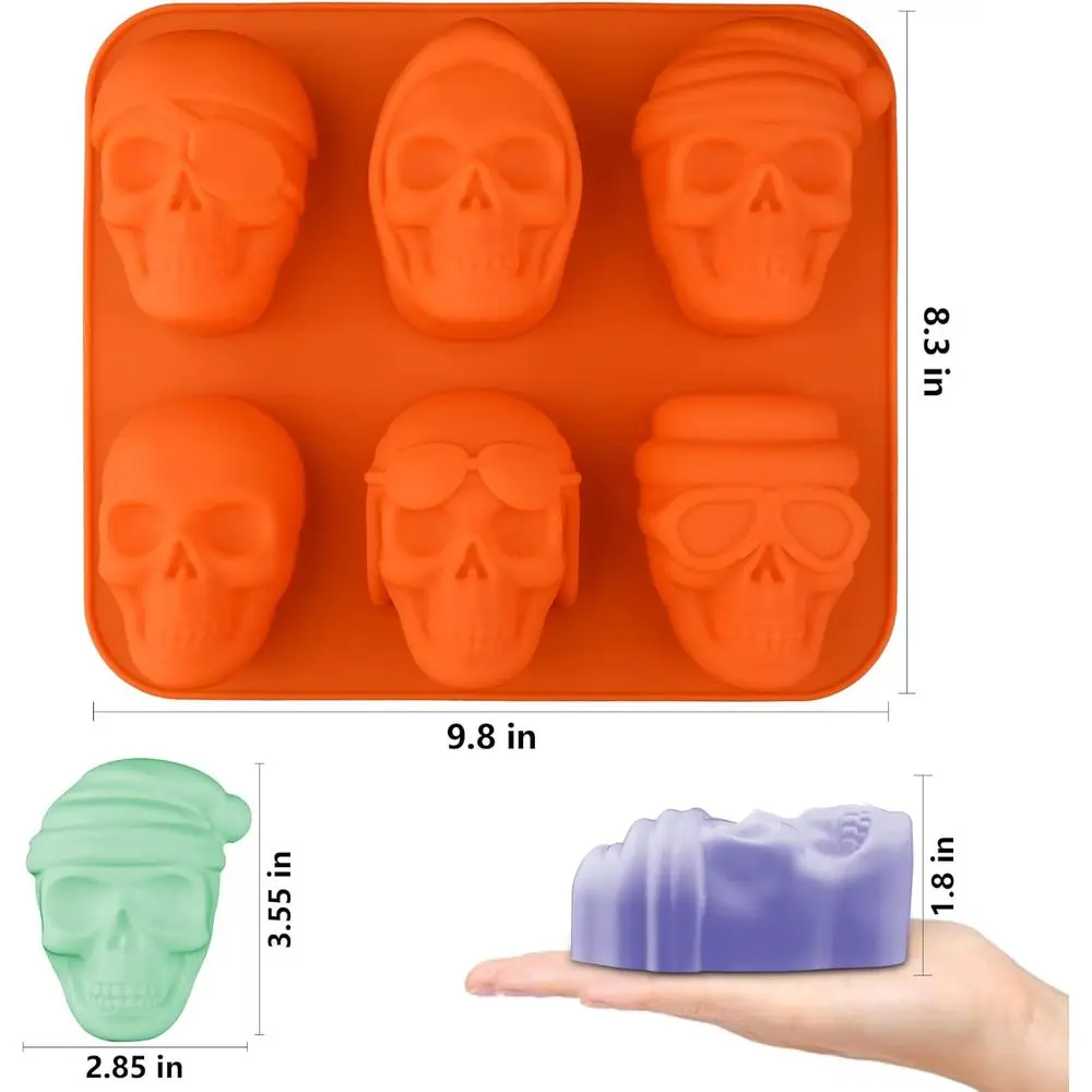 3D Soap Silicone Mold 2-piece Set Halloween Chocolate Mold Ice Cube Trays Molds Suitable for Cookery Cake Bg and DIY Resin Craft