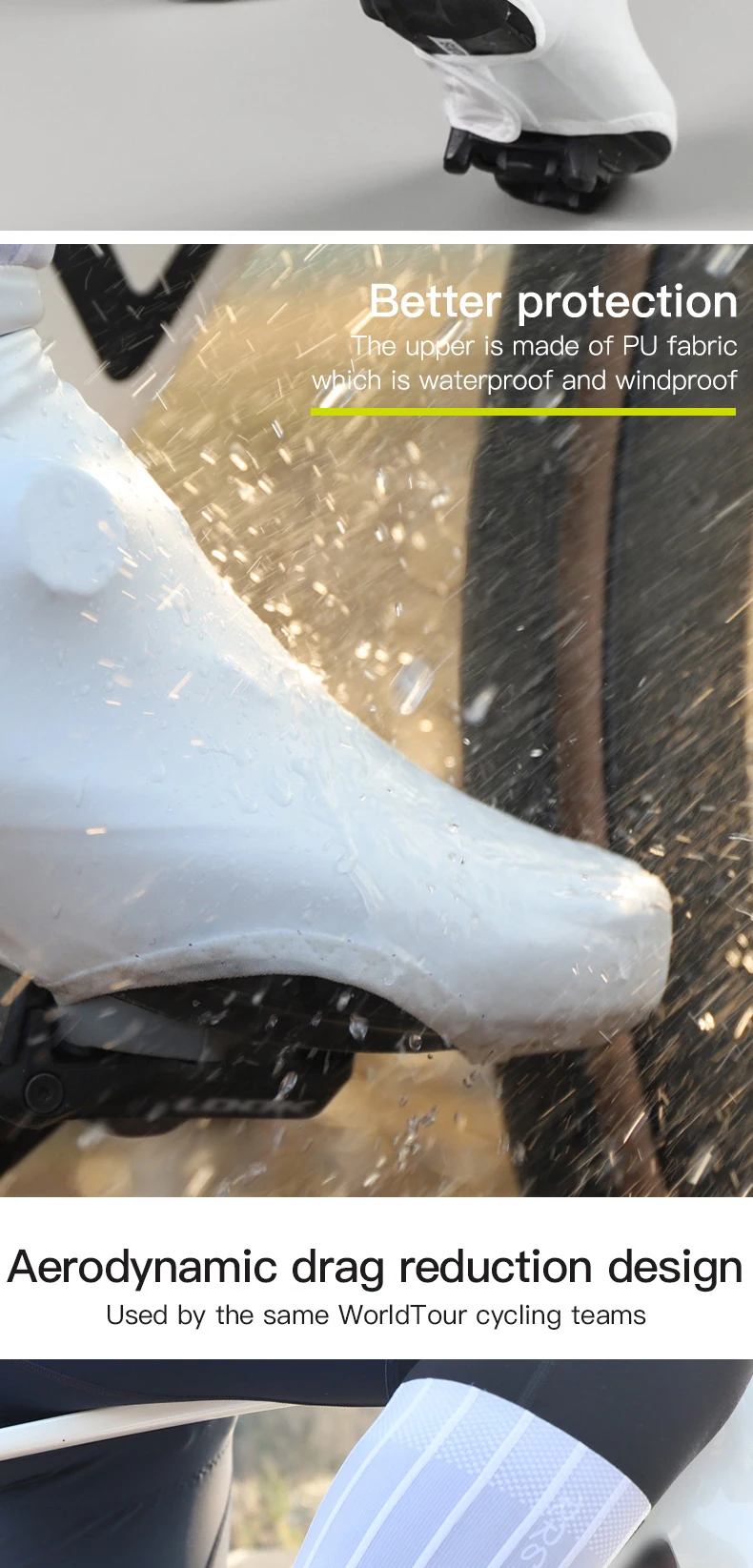 RRSkit Fahrrad-Aerodynamik-Schuhüberzüge Leichte TPU Rutschfeste Wasserdichte Winddichte Fahrrad-Gewebe-Pneumatik-Schuhüberzüge – Detail 4