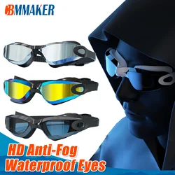 Professional Anti-Fog Swim Goggles with HD Wide-Angle Lens Adjustable Silicone Swim Glasses  Uv Protection Swimming Goggles