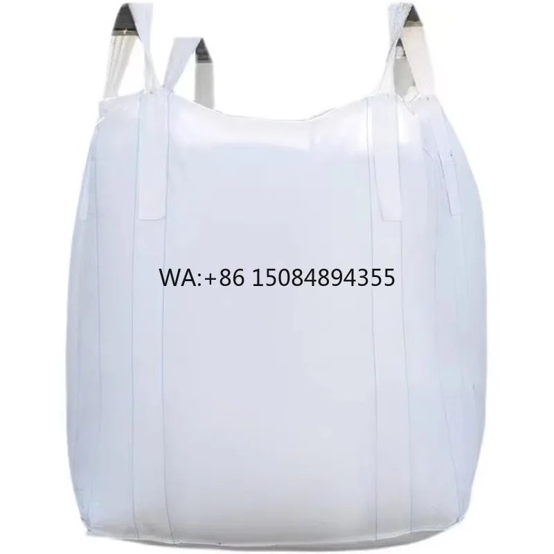 Jiuru White PP Jumbo Tons Bulk FIBC Bags Flexo Printing 5:1 Safety Factor for Building Materials Cement Construction Packaging