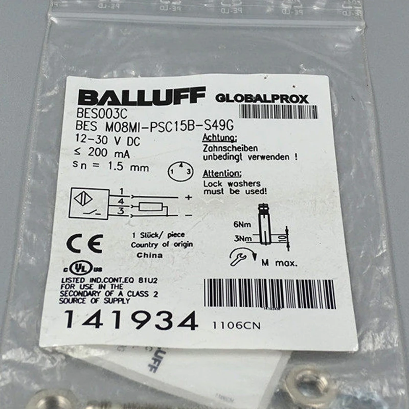 Balluff BES M08MI-PSC15B-S49G inductive proximity switch - in stock as BES003C
