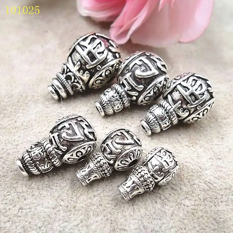 Tibetan Guru and Stupa Beads for Mala 10/12/14/16/18mm Tibet Six Mantras Symbols Jewelry Accessories BRO678
