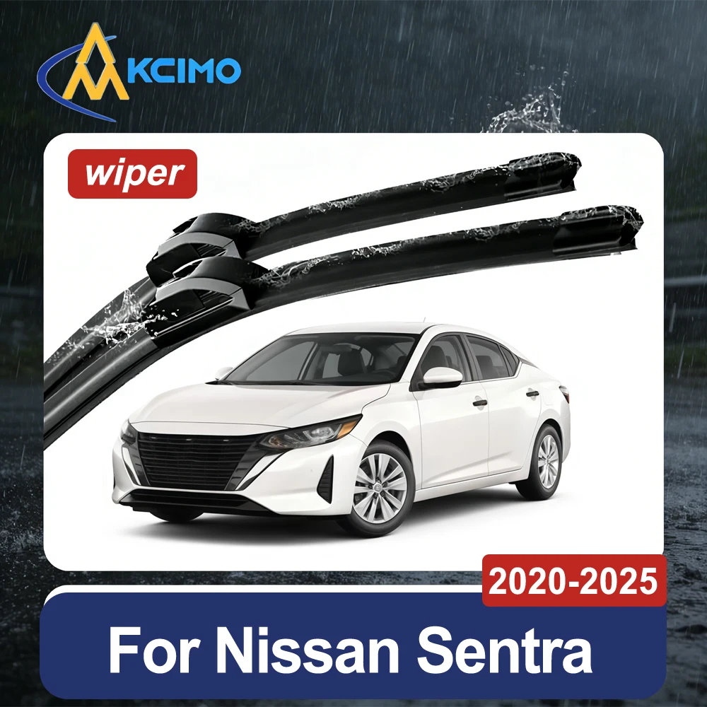 Perfect Fit Premium Front Wiper Blade Set For Nissan Sentra B18 2020-2025 All-Season Rubber Windshield Wipers Pack of 2