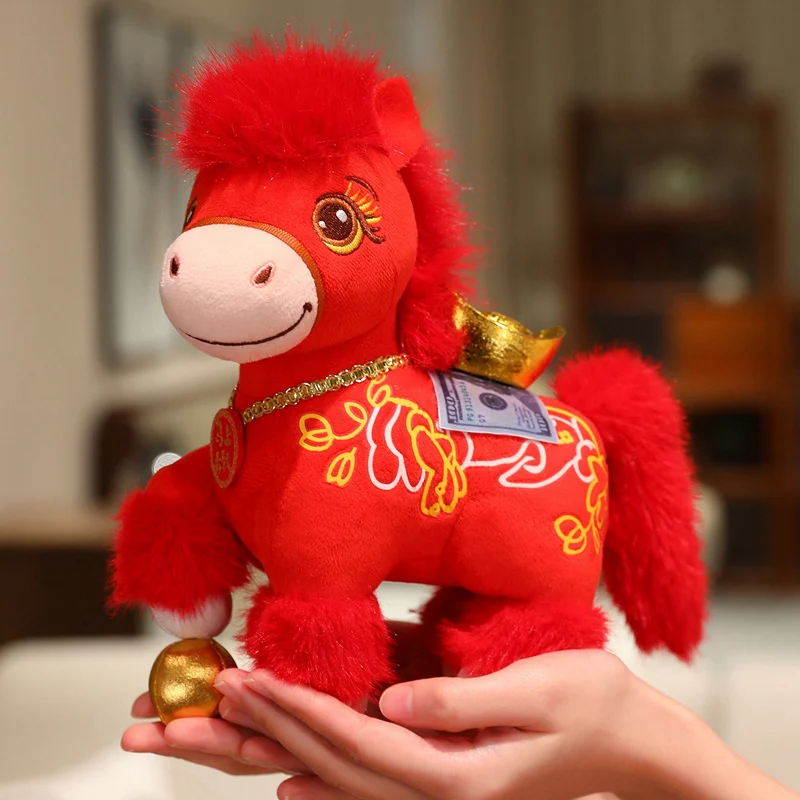 2026 سنة جديدة سعيدة محظوظ الحصان الأحمر ألعاب من نسيج مخملي محظوظ النجاح الحصان دمية طفل مختارة هدايا عيد الميلاد هدية الكريسماس تبادل #4