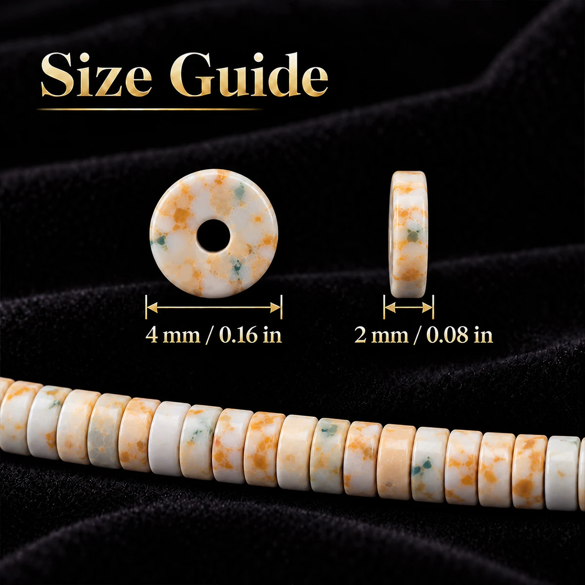 2x4mm 75–225pcs Natural Stone Imperial Pine Green-Orange Handcrafted DIY Jewelry Making Bracelet Necklace and Accessory Parts