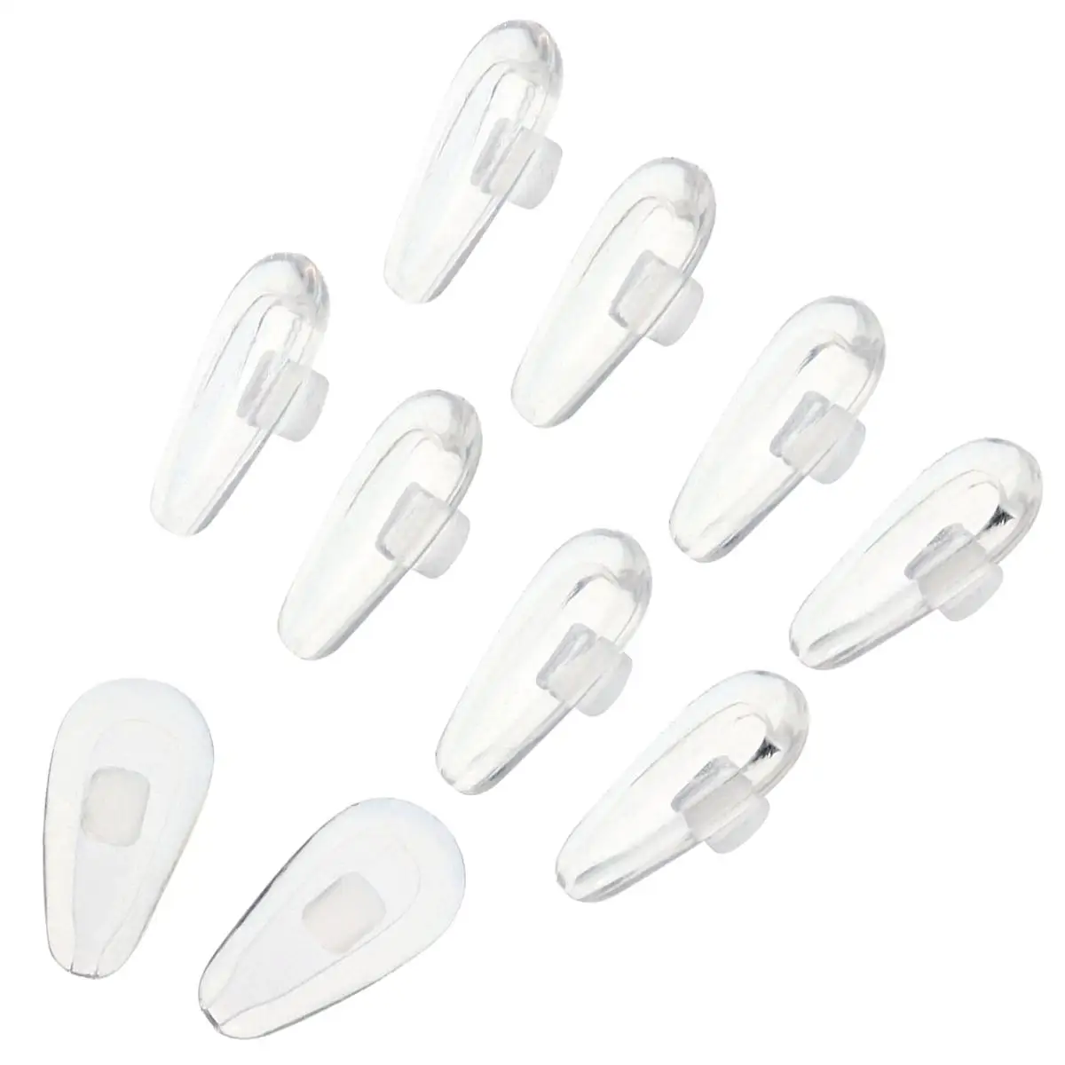 

10 Pairs Nose Pads Flexible Eyeglasses Anti Slip Cushion Oval Silicone for Comfort