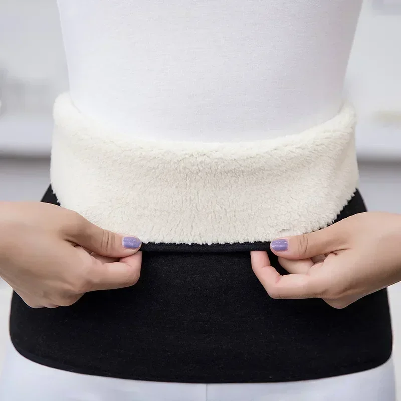 1pc Thermal Waist Belt for Cold Weather Unisex Fleece Lined Back Support Fake Rabbit Fur Winter Warm Belt Indoor Outdoor Use