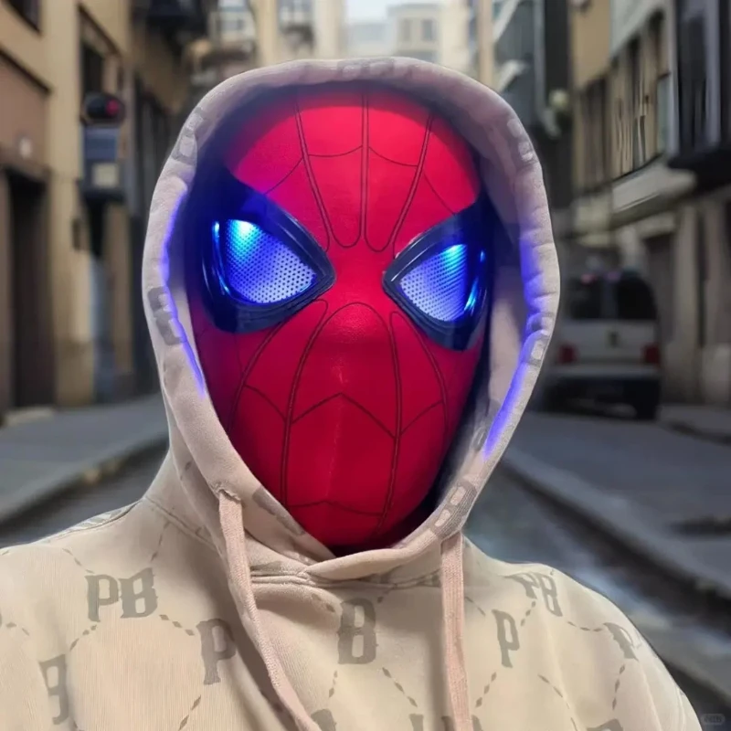 Halloween 스파이더맨 Headgear Movable Eyes Cool Cosplay Accessory Manual Electric Amazing Mask Gift For Festivals Party Display view 2