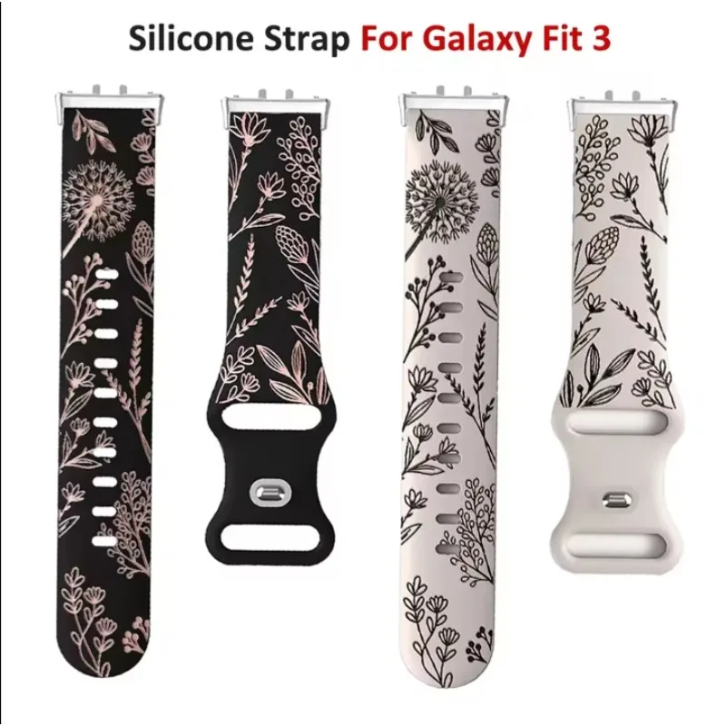 Silikonarmband für Samsung Galaxy Fit 3, zweifarbiges Löwenzahn-Armband für Samsung Galaxy Fit 3, Ersatzarmband-Zubehör
