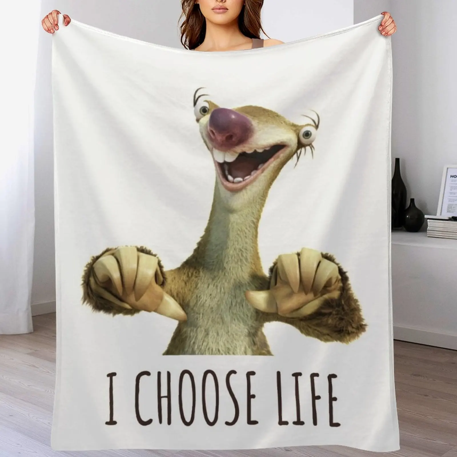 

Sid I Choose Life, Sloth I Choose Life Throw Blanket Reusable Durable Soft Blanket for All Seasons