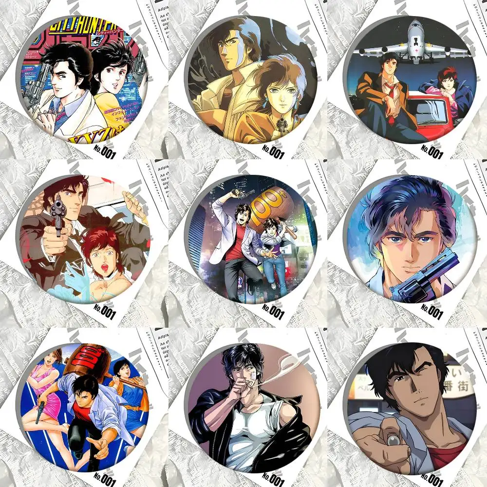 C-City Hunter Anime Rundes Abzeichen Kreative Brosche Kleidung Rucksack Accessoires Anstecknadel