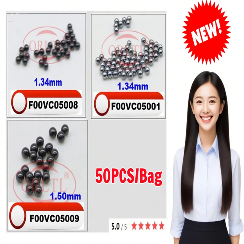 50 قطعة/الحقيبة طقم تصليح الكرة الصلب F00VC05001 وكرة سيراميك صغيرة F00VC05008 1.34 مللي متر كرة سيراميك F00VC05009 1.5 مللي متر لبوش