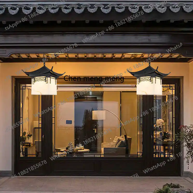 Outdoor chandelier New Chinese garden light Waterproof classical outdoor terrace corridor gazebo balcony ceiling light