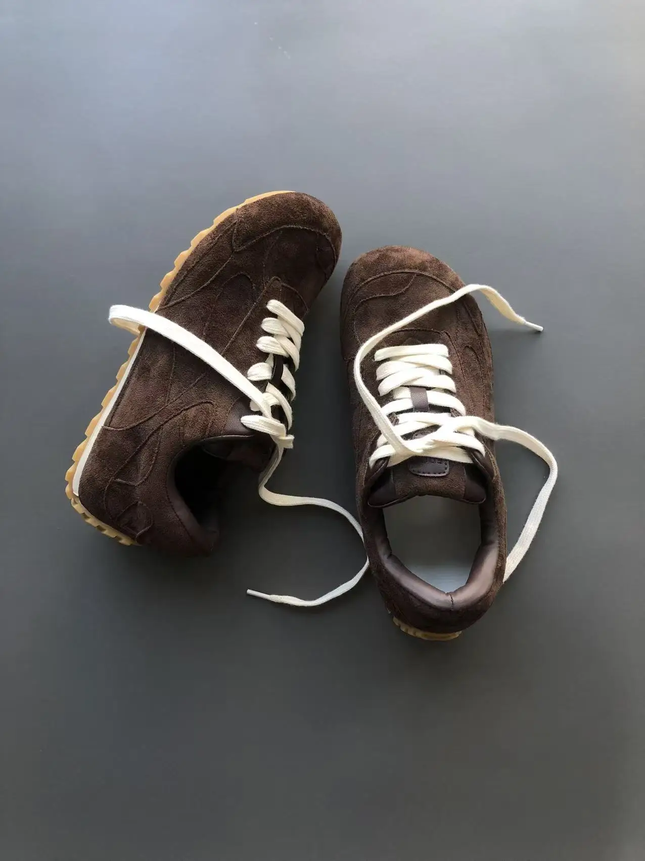 

Trendy Unisex Flat Bottomed Retro Dequan Sneakers round Toe Lace up Versatile Casual Shoes Lightweight Daily Wear Spring Autumn