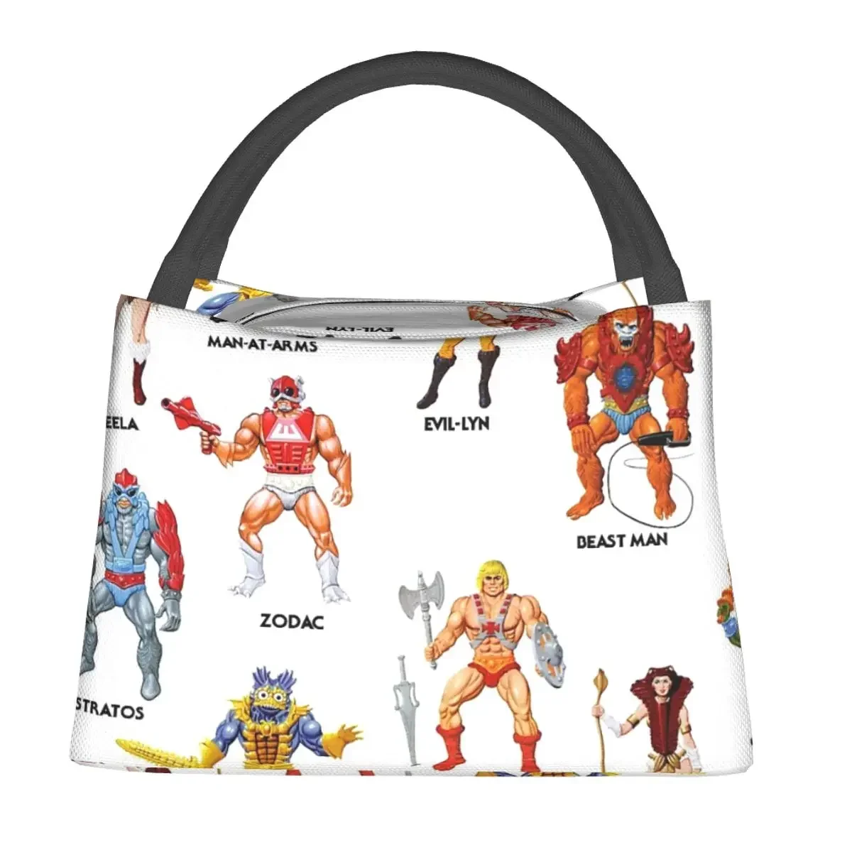 Vintage Masters Of The Universe Heroes & Villains! Vintage Toy Card Art Lunch Bags Insulated Bento Box Lunch Tote Picnic Bags