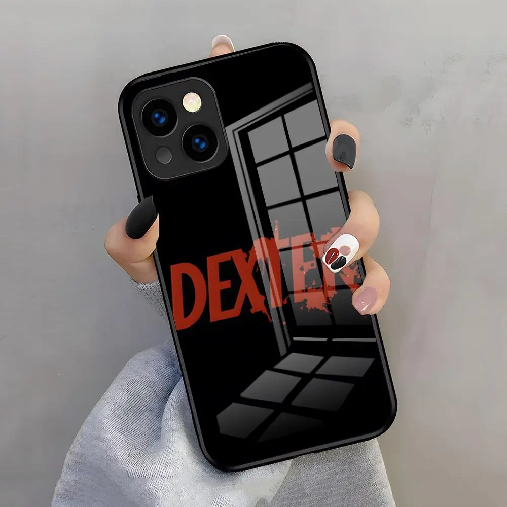 Dexter m-morgan capa de telefone para iphone 17 pro max 15 pro 16 14 plus 12 13 mini 11 pro capa de vidro à prova de choque