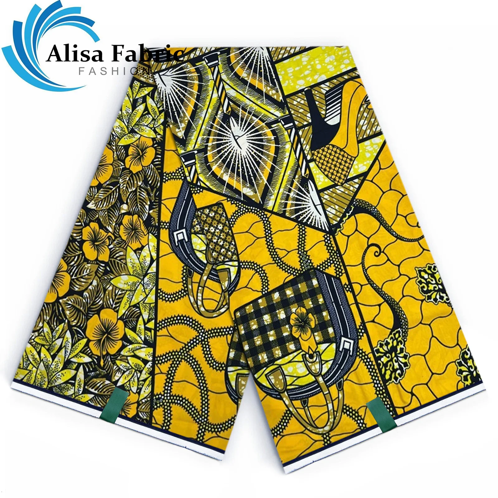 

Ткань с африканским принтом, 6 ярдов, высококачественная хлопковая ткань «батик», настоящая восковая ткань для женщин, платье, одежда, шитье, празднование, использование