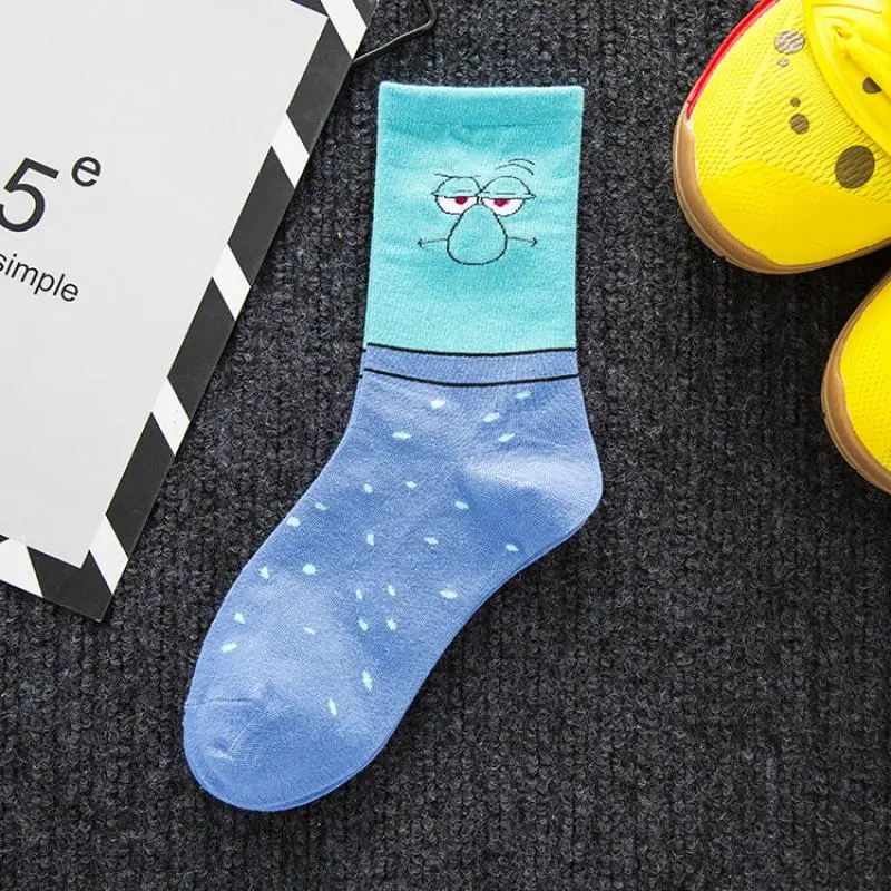 Sponge Bobs Kawaii Cotton Sock Cute Patrick Star Soft Comfortable Basketball Sock Breathable Sweat Absorbing Creative Girl Gifts