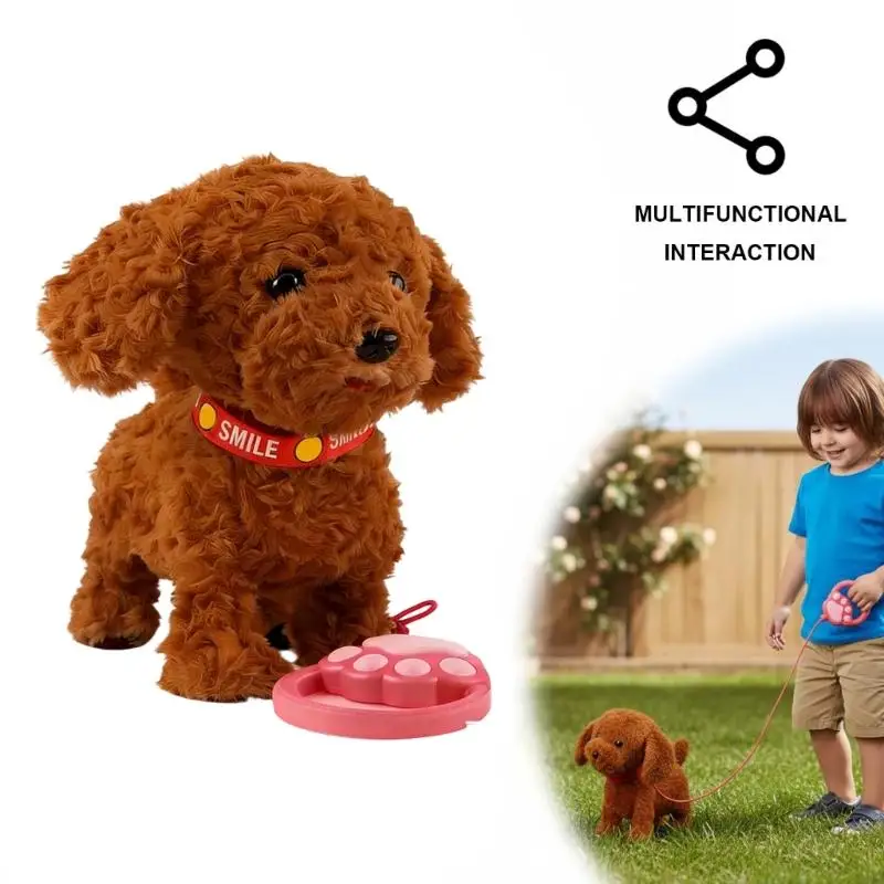 Interaktywny, elektryczny pluszowy piesek, który chodzi, szczeka i uczy się mówić dla dzieci Interaktywna zabawka dla dzieci