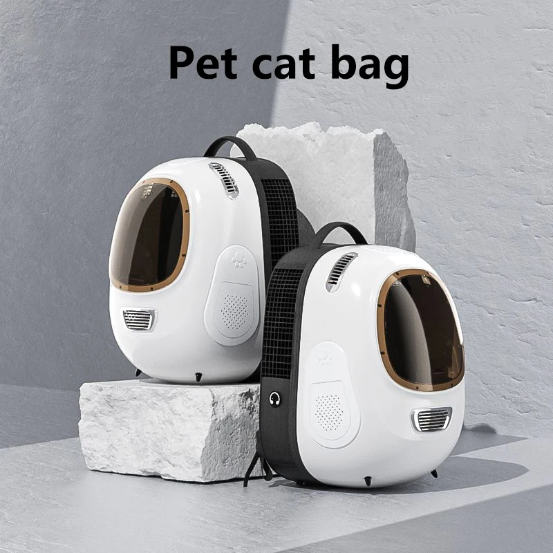 Cat Going Out Bag with Fan Pet Going Out Bag Large capacity portable cat breathable Double shoulder pet Backpack Cat bag