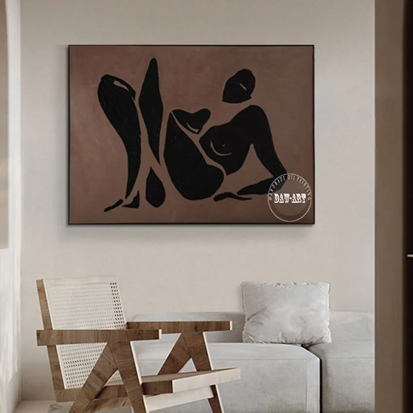 Sexy Nude Girls Abstract Canvas, No Framed, African Woman Painting, 3D Body Art Pictures, Hot Sale, Hotel Wall Decor Painted