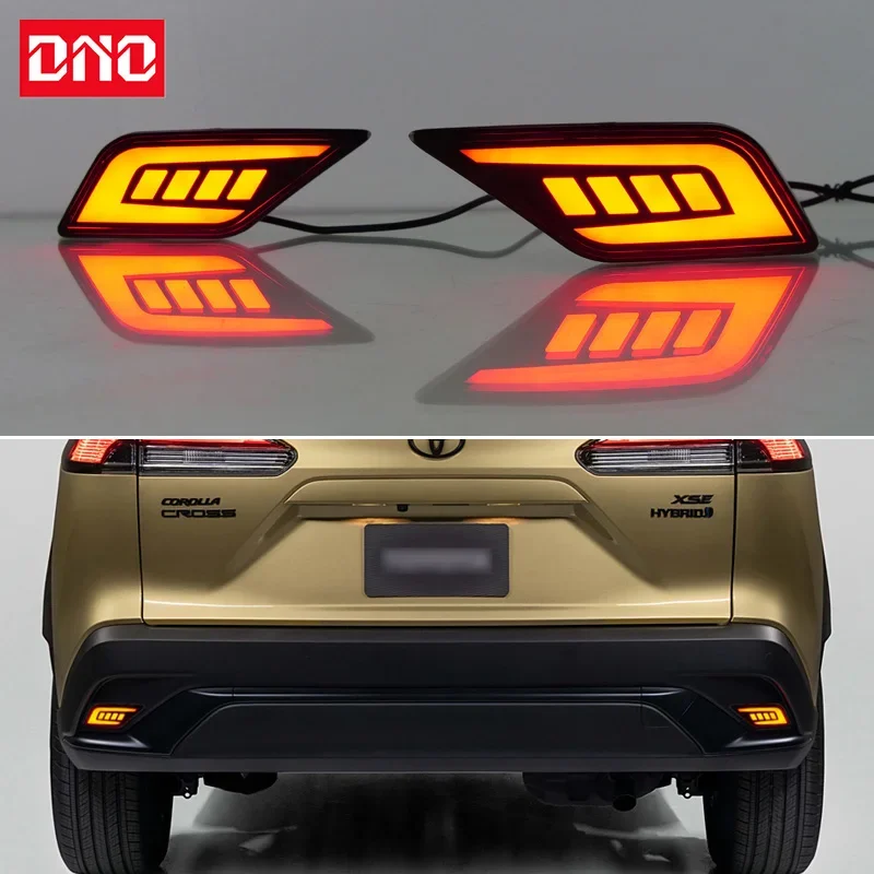 Car LED Rear Bumper Lamps For Toyota Corolla Cross 2023 2024 Brake Light Turn Signal Backup Reflector Lamp Reverse Fog Taillight