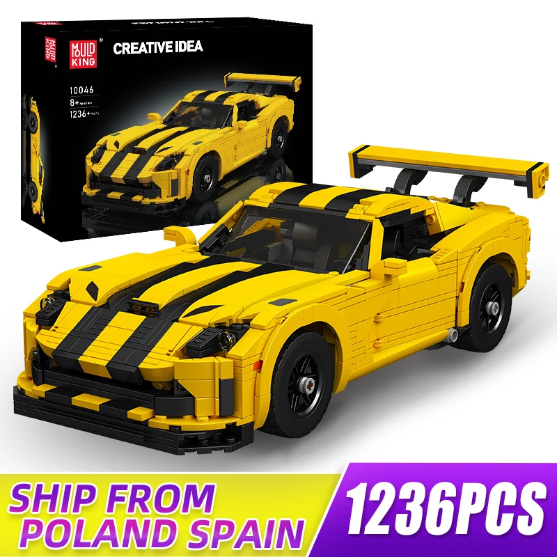 MOLD KING 10046 Creative MOC-120125 Viper sourire voiture décennie s de Construction Technique Hypercar Idéal Jouets pour garçons Cadeau D'anniversaire