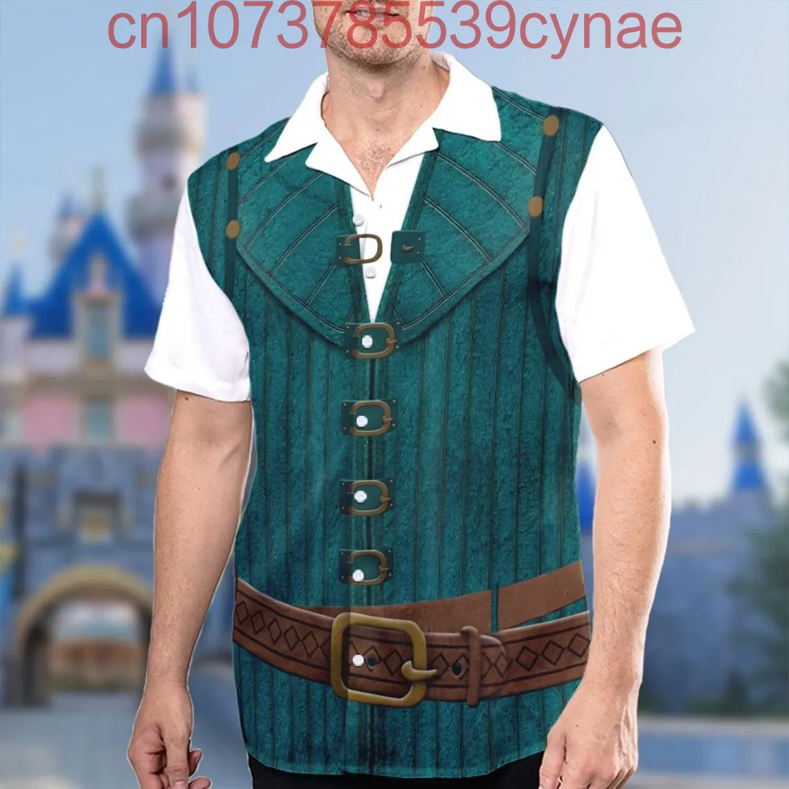 

Новая летняя гавайская рубашка Disney Rapunzel с 3D принтом, мужская и женская рубашка на пуговицах с коротким рукавом, повседневная пляжная гавайская рубашка