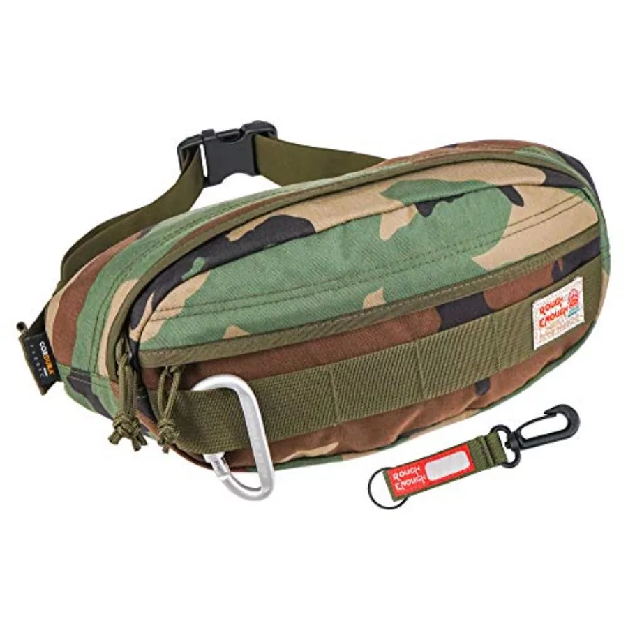 

Rough Enough Tactical Fanny Pack for Men Crossbody Waist Bag for Hunting Fishing Hiking Travel Army Green Camo Cordura