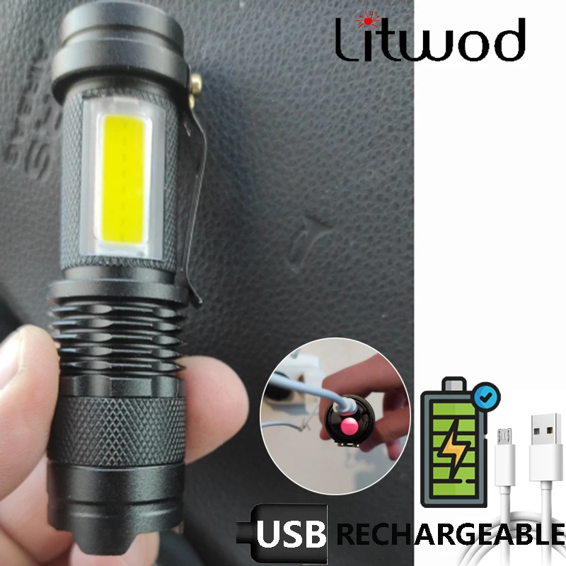 

Dropshipping Brazil Built in battery XP-G Q5 Zoom Focus Mini led Flashlight Torch Lamp Lantern Adjustable Penlight 2000 Lumen